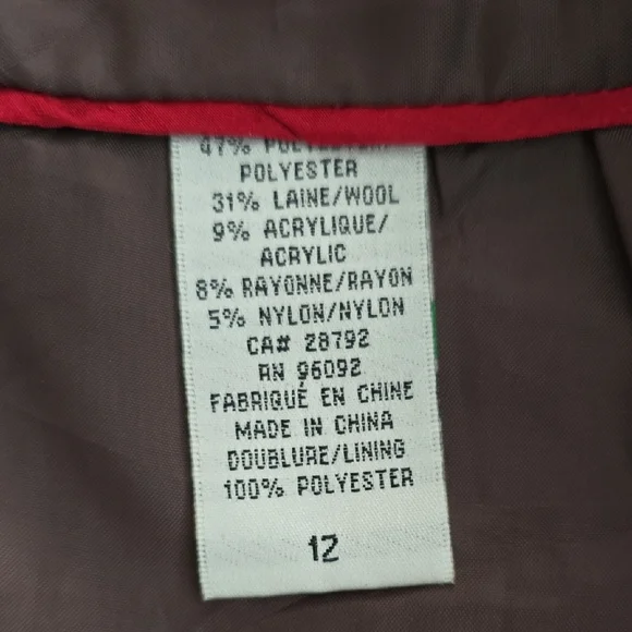 Dalia Collection Women's Brown Tweed Skirt Wool Blend Line Back Zip Size 12 - Picture 9 of 12